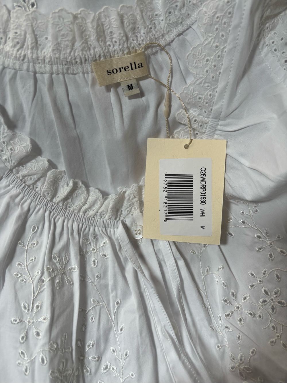NWT Sorella Atelier Caroline Cotton Embroidery Scallop Few Moda Dress Medium - Picture 9 of 10